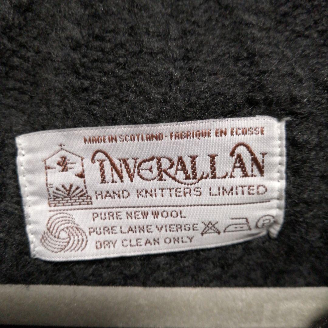 インバーアラン　ケーブルニットカーディガン　ブラック