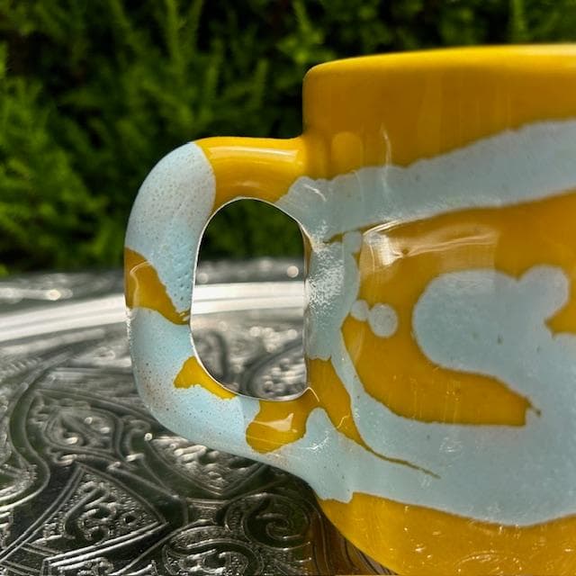 ハネンさんのカラフル陶器　プレート約22cmとマグカップセット　サパJT