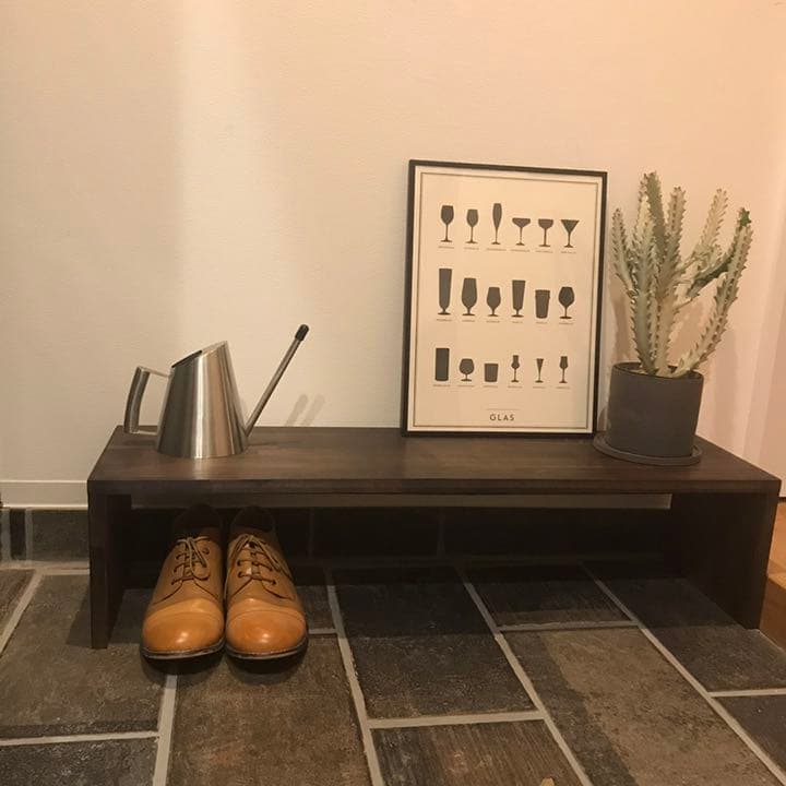 木目の綺麗なコの字ラック/シューズラック