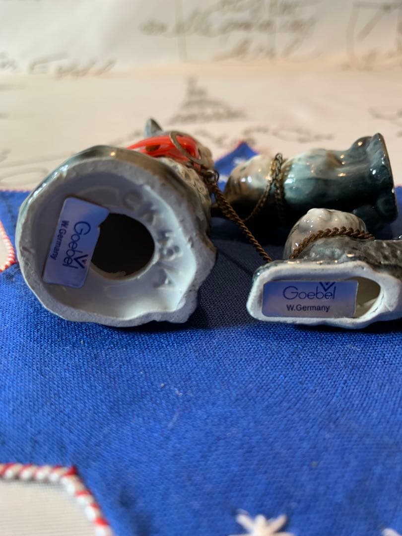 ゲーベル人形　西ドイツ製　陶器置物　レアな可愛い親子3匹セットの猫ちゃん！