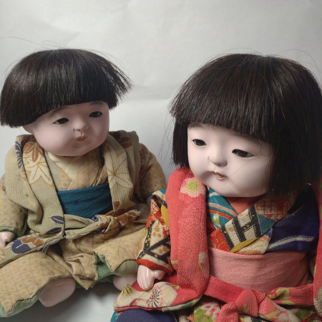 幼人形古布一対・松乾斎東光作