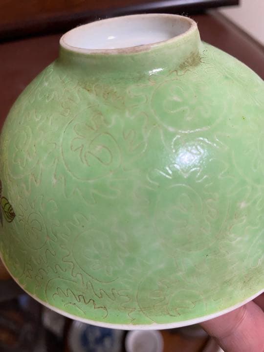 粉彩 大碗 轧道 唐物 乾隆年製