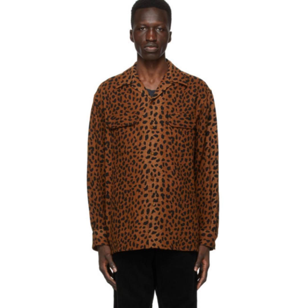 最終値下げWACKO MARIA ワコマリア　ウール オープンカラー レオパード