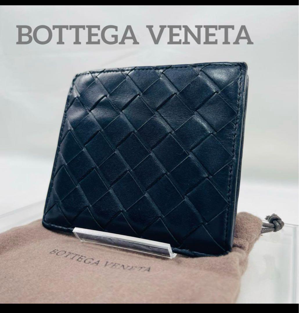 Bottega Veneta ボッテガヴェネタL字コンパクト財布レザー黒