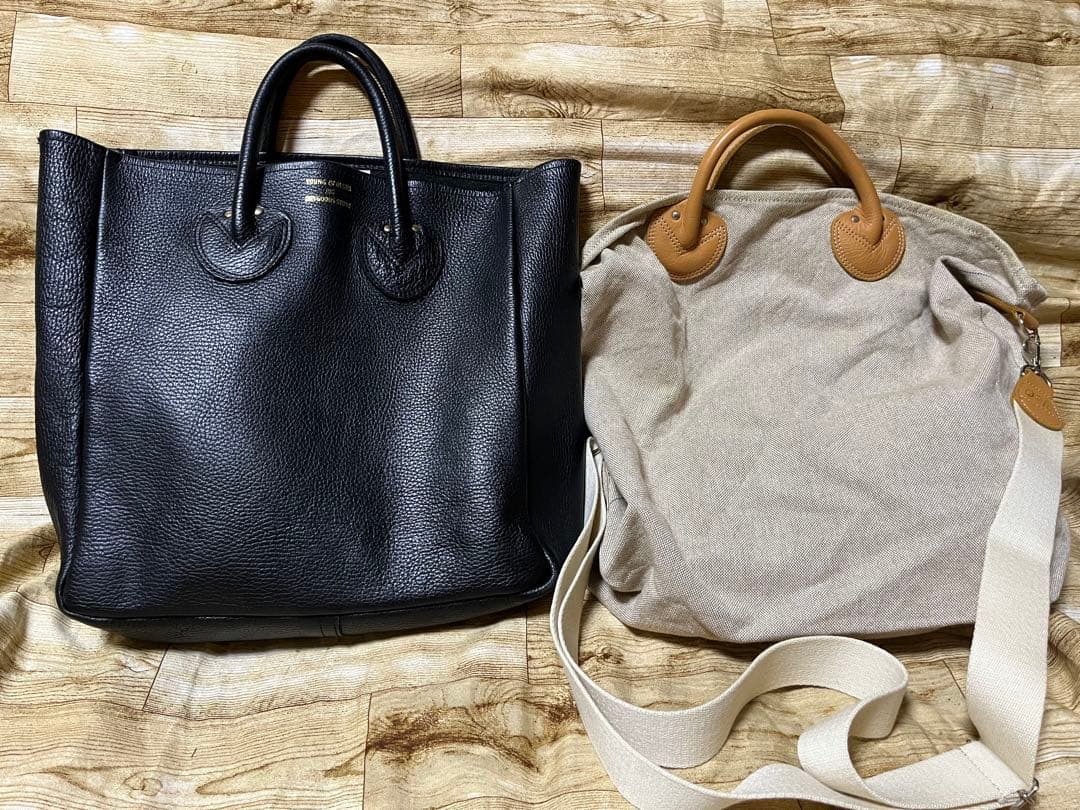 正規品ヤングアンドオルセン牛革ブラック＋キャンバス2wayストラップ付 中古良好