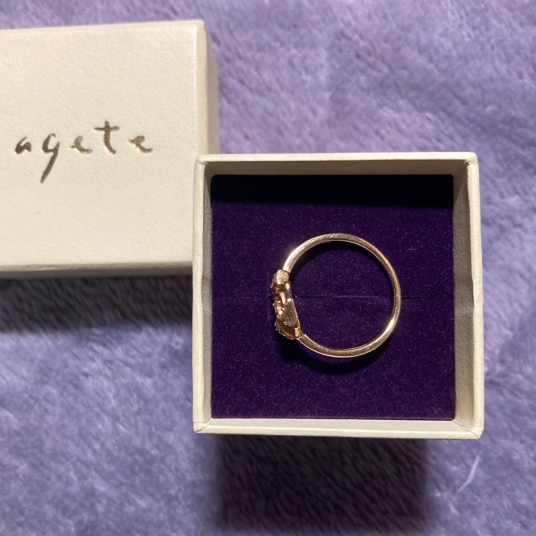 agete k10 透かし薔薇リング