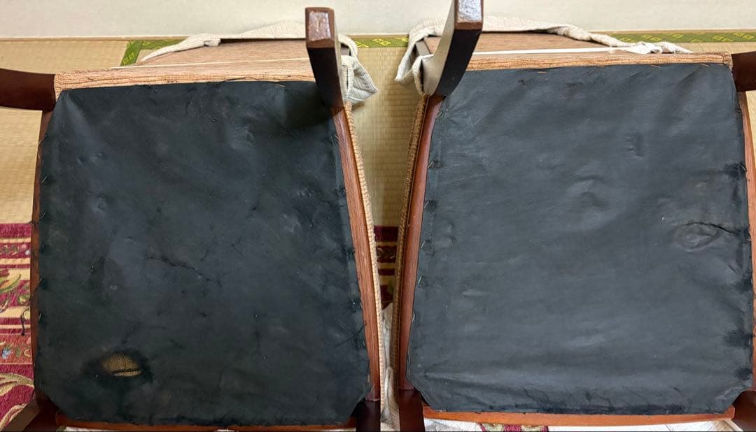 良品 maruni マルニ ストライプ柄 ダイニングチェア 2脚　埼玉引取可