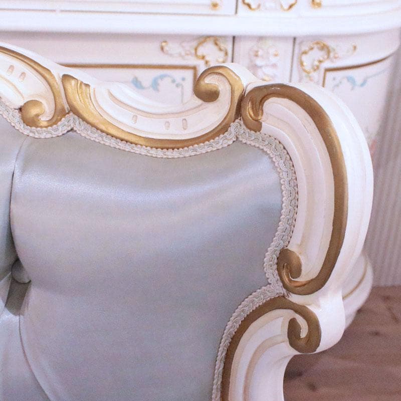 二人掛けソファ 幅190cm ロココ 白家具 ダブルソファ 602-1032