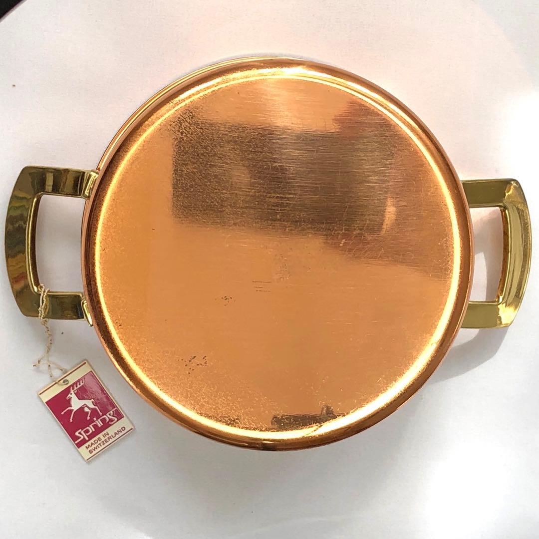 銅鍋スイスSPRINGスプリング社製　内側ステンレス製両手銅なべCulinox