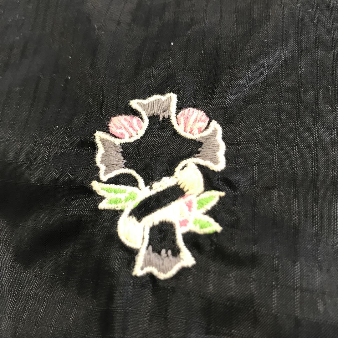 ブランド古着！FACETASM ダウンマフラー 十字架 刺繍 デザイン ブラック