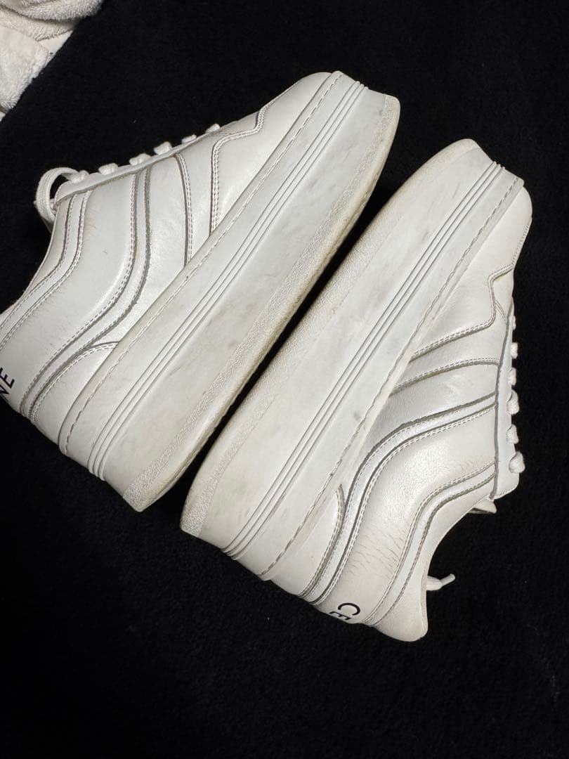 CELINE ホワイト プラットフォームスニーカー　24cm ★限定セール