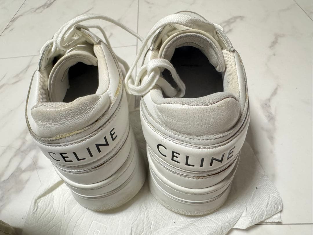 CELINE ホワイト プラットフォームスニーカー　24cm ★限定セール
