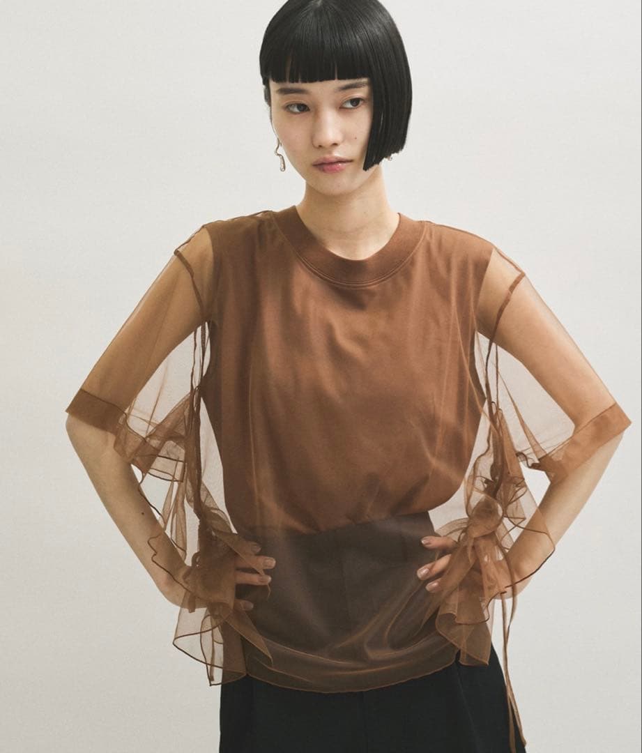 ADAM ET ROPE' FEMME ギャザーチュールトップス