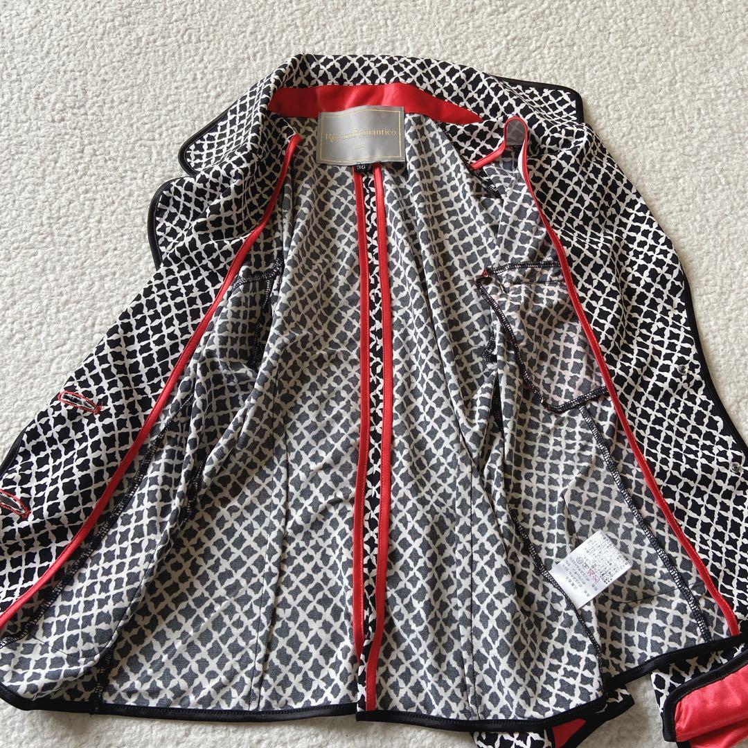 美品！レジィーナロマンティコ　スカートスーツ　チェック　黒白　36 ストレッチ