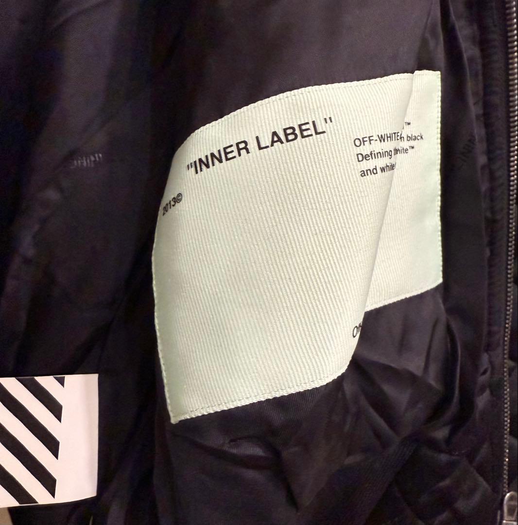 OFF-WHITE BOMBER BLACK ブラック ジャケット キルティング