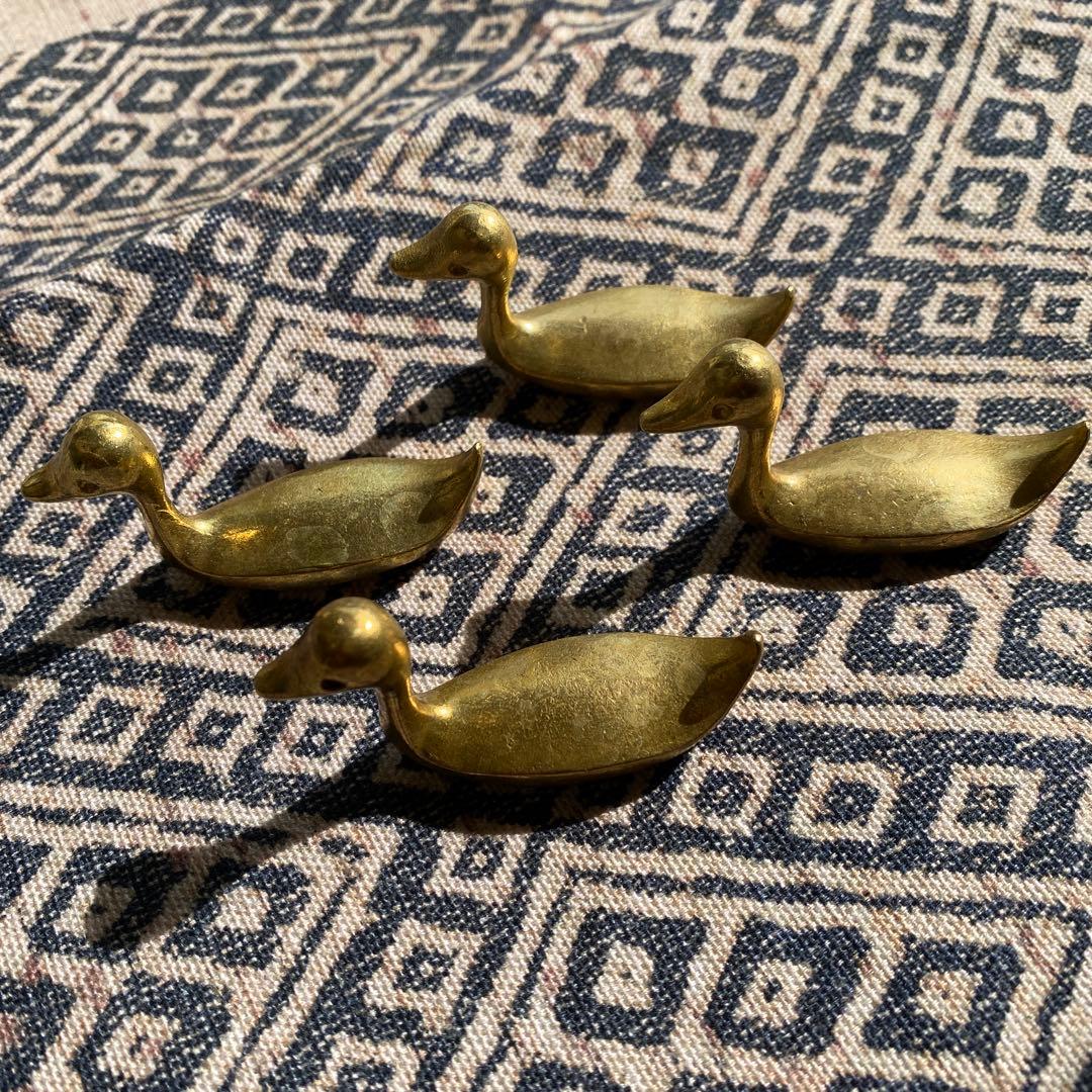 アヒル箸立て　銅製