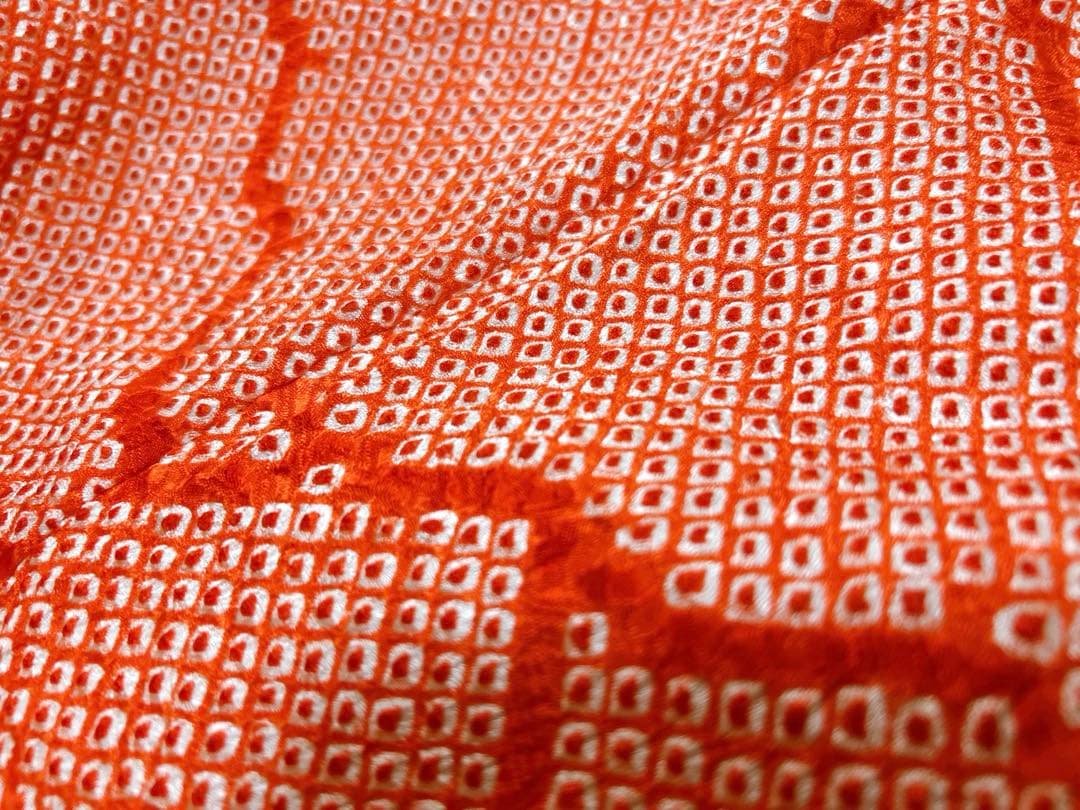 総絞り被布セット♡七五三　3歳　女の子　フルセット　一式　正絹　朱色