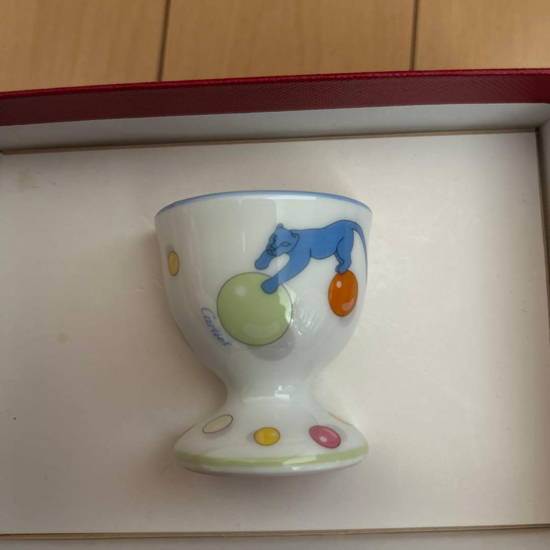 Cartier 陶器エッグカップ カラフル