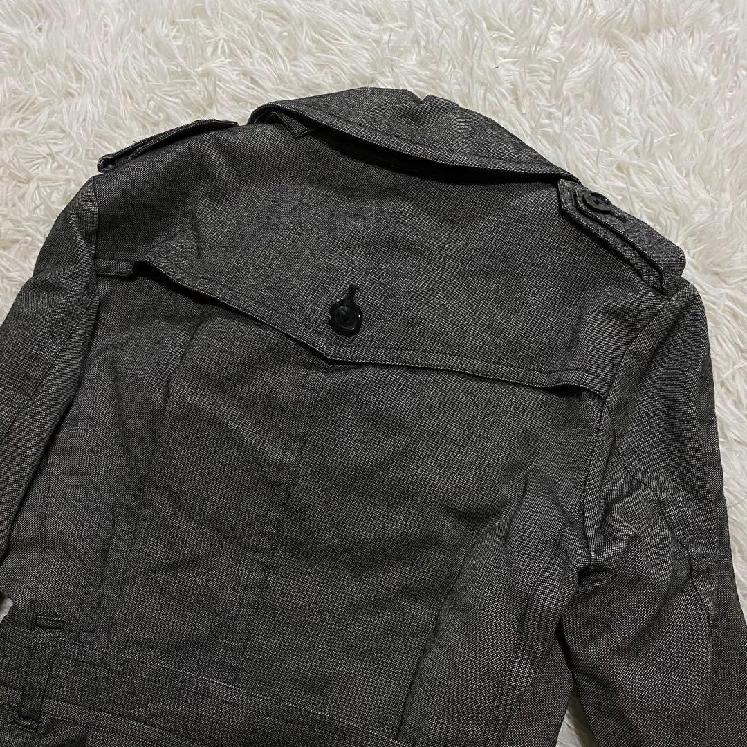 【美品】バーバリーブラックレーベル　トレンチコート　ライナー　ベルト　グレー　S