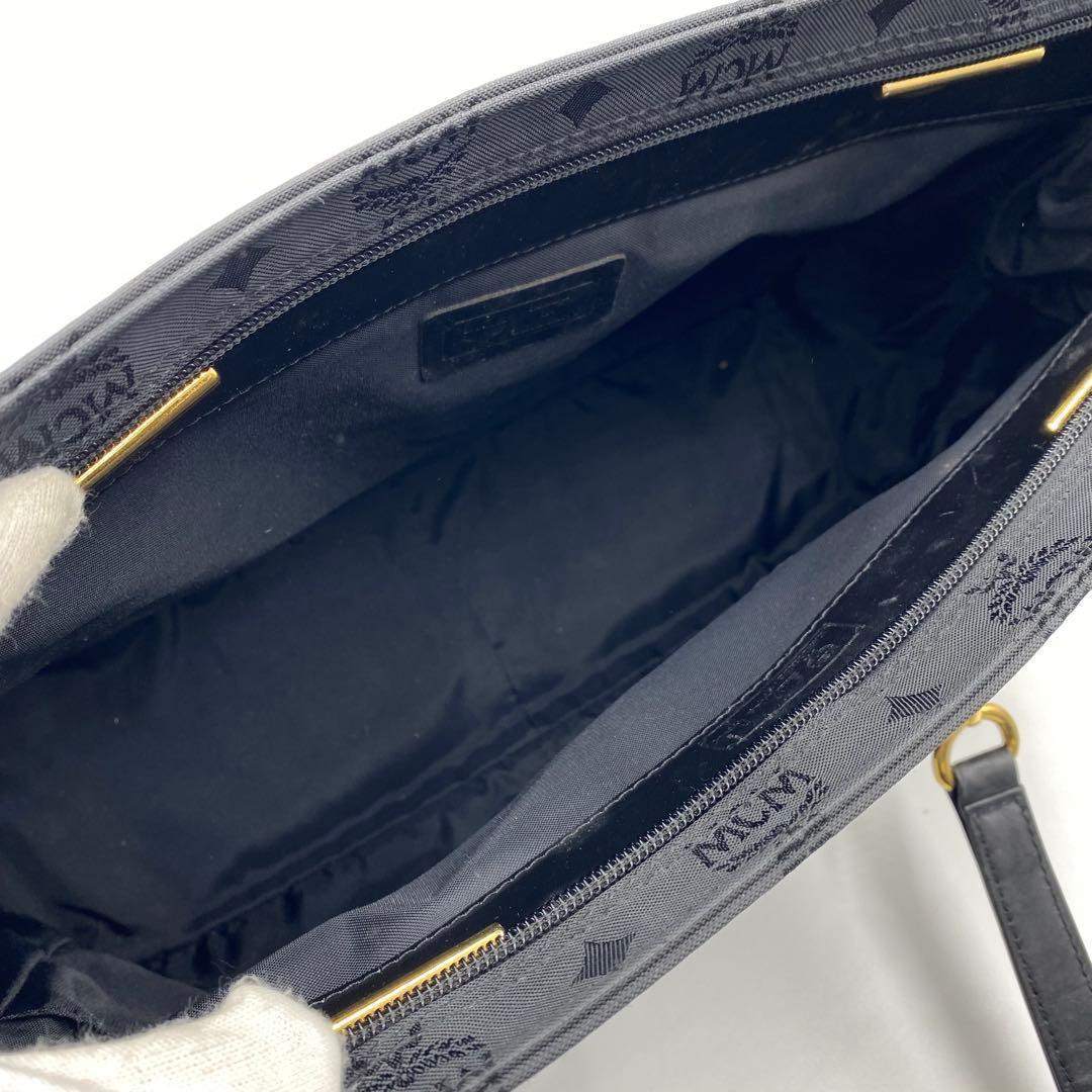 MCM エムシーエム トートバッグ モノグラム ヴィセトス柄 チェーン A4 黒