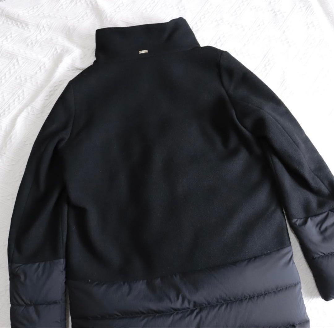 HERNO ヘルノ　ウール切り替え　異素材ダウンコート　size４０　ブラック