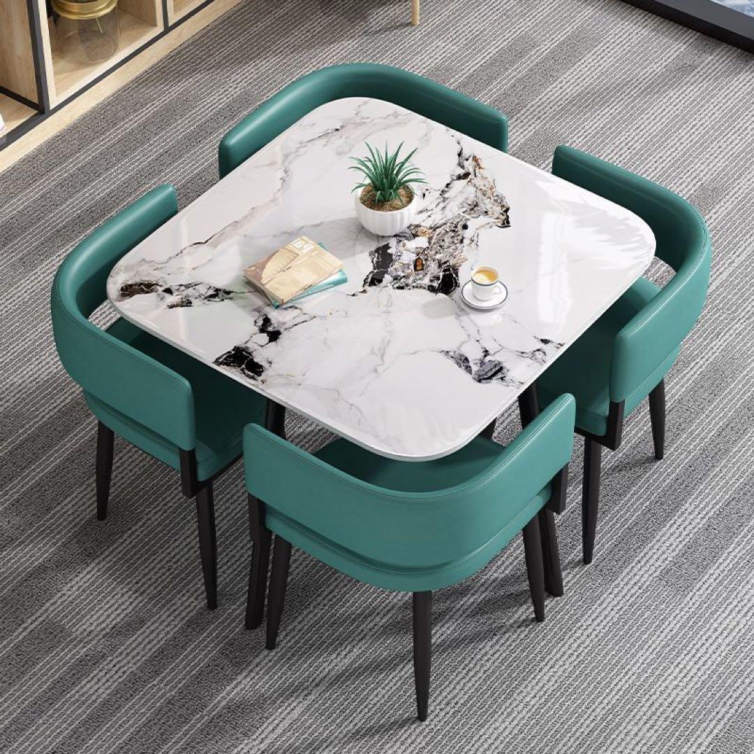 大理石調 ダイニングセット スクエア