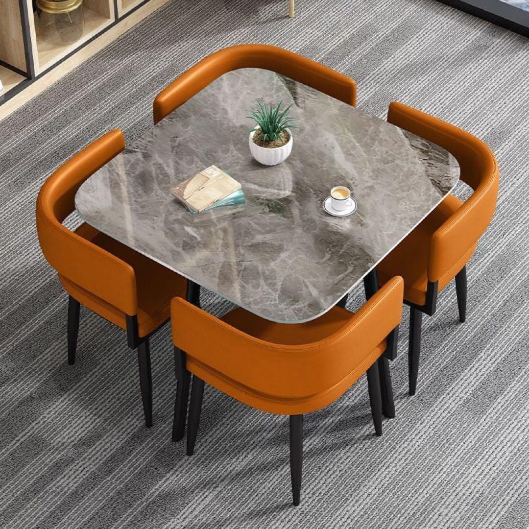 大理石調 ダイニングセット スクエア
