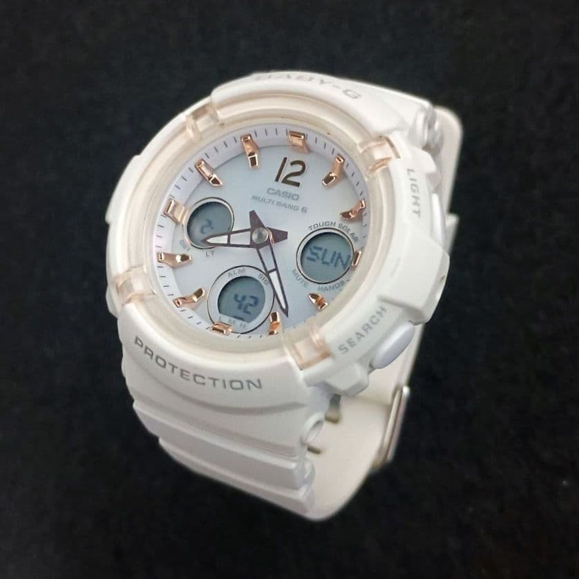 【美品】Baby-G baby-g 電波ソーラー ホワイト 動作良好
