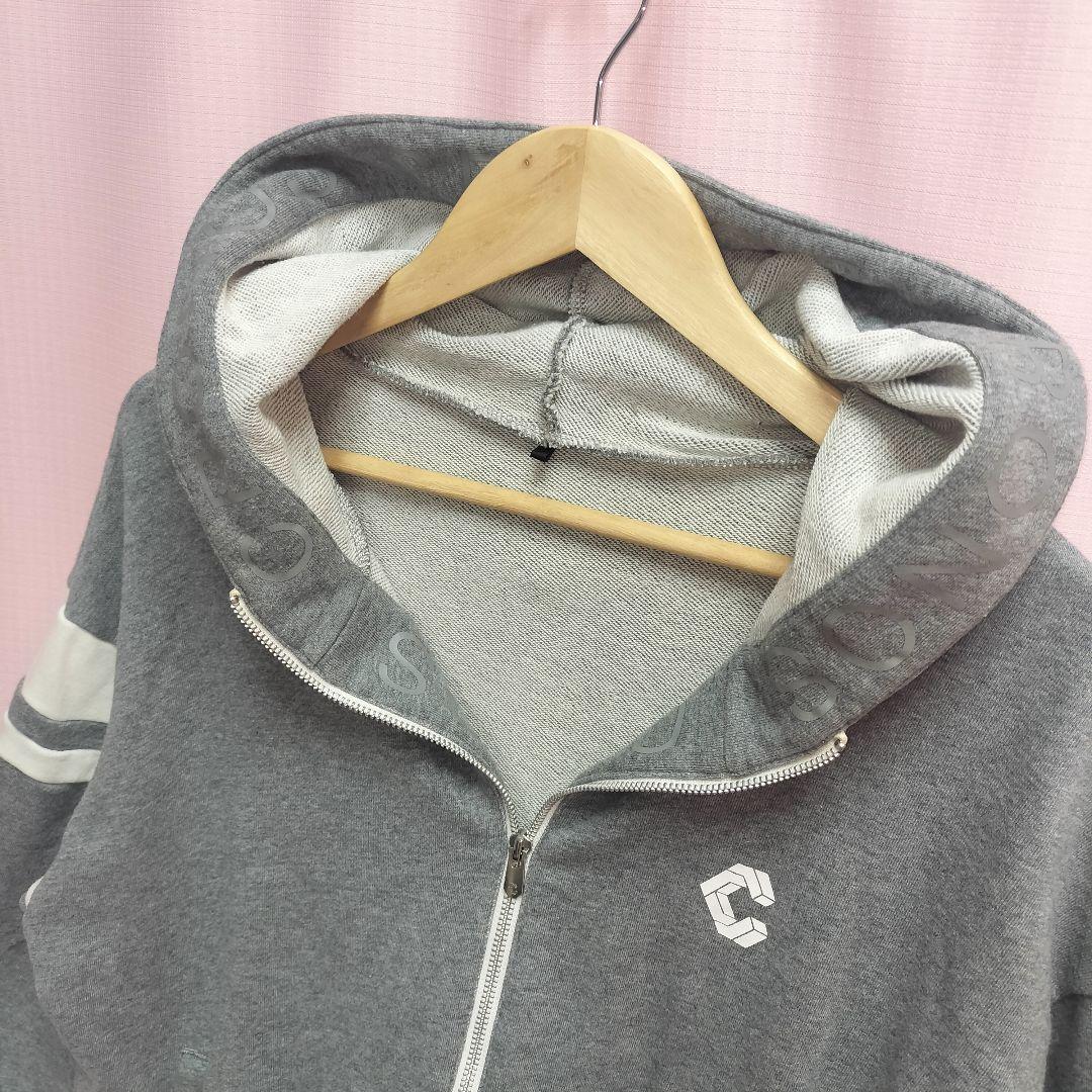 24年製 CRONOC クロノス オーバーサイズジップアップ パーカー グレー