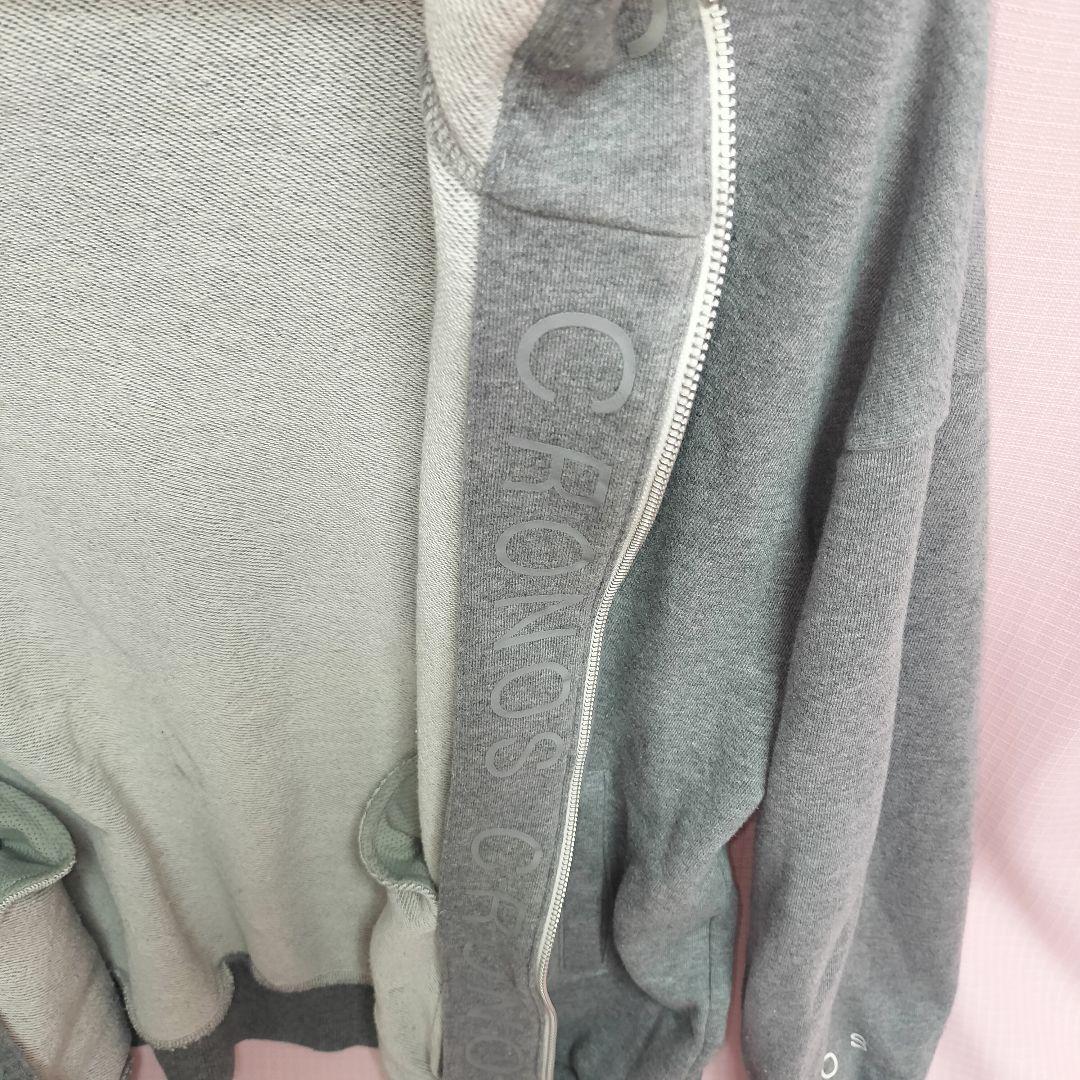 24年製 CRONOC クロノス オーバーサイズジップアップ パーカー グレー