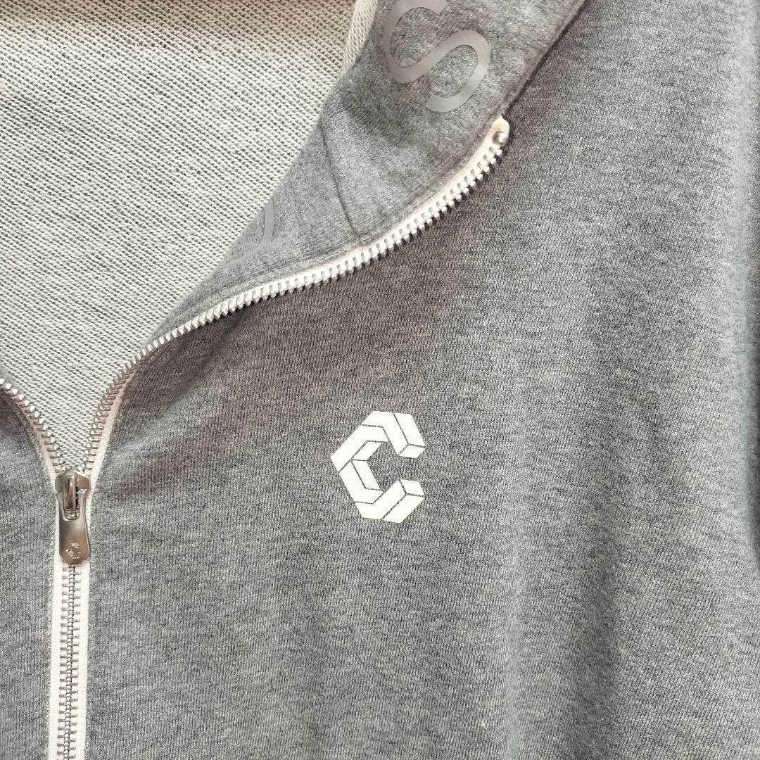 24年製 CRONOC クロノス オーバーサイズジップアップ パーカー グレー
