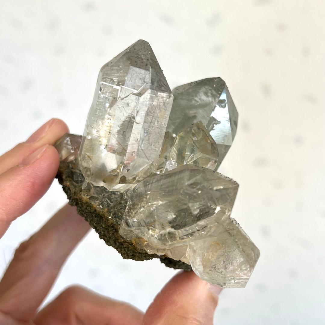 ヒマラヤ　マニハール産　ルチル＆アテナース入り水晶　クローライト　ルチルクォーツ