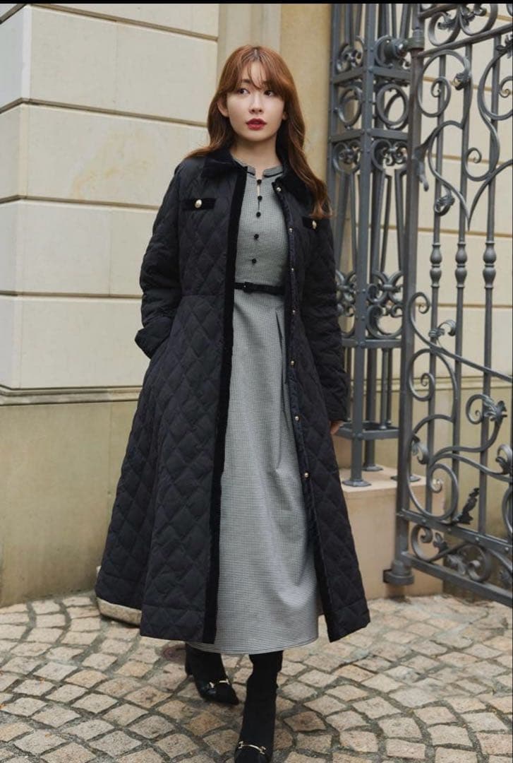 ジャケット・アウター Liora Long Quilted Down Coat black / M