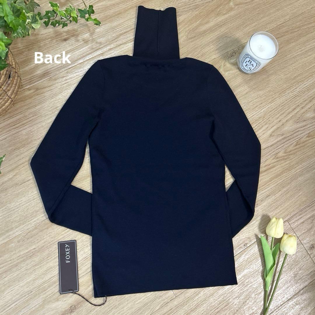 フォクシー　グレースウールタートルネックセーター　38　ニットトップス　ネイビー