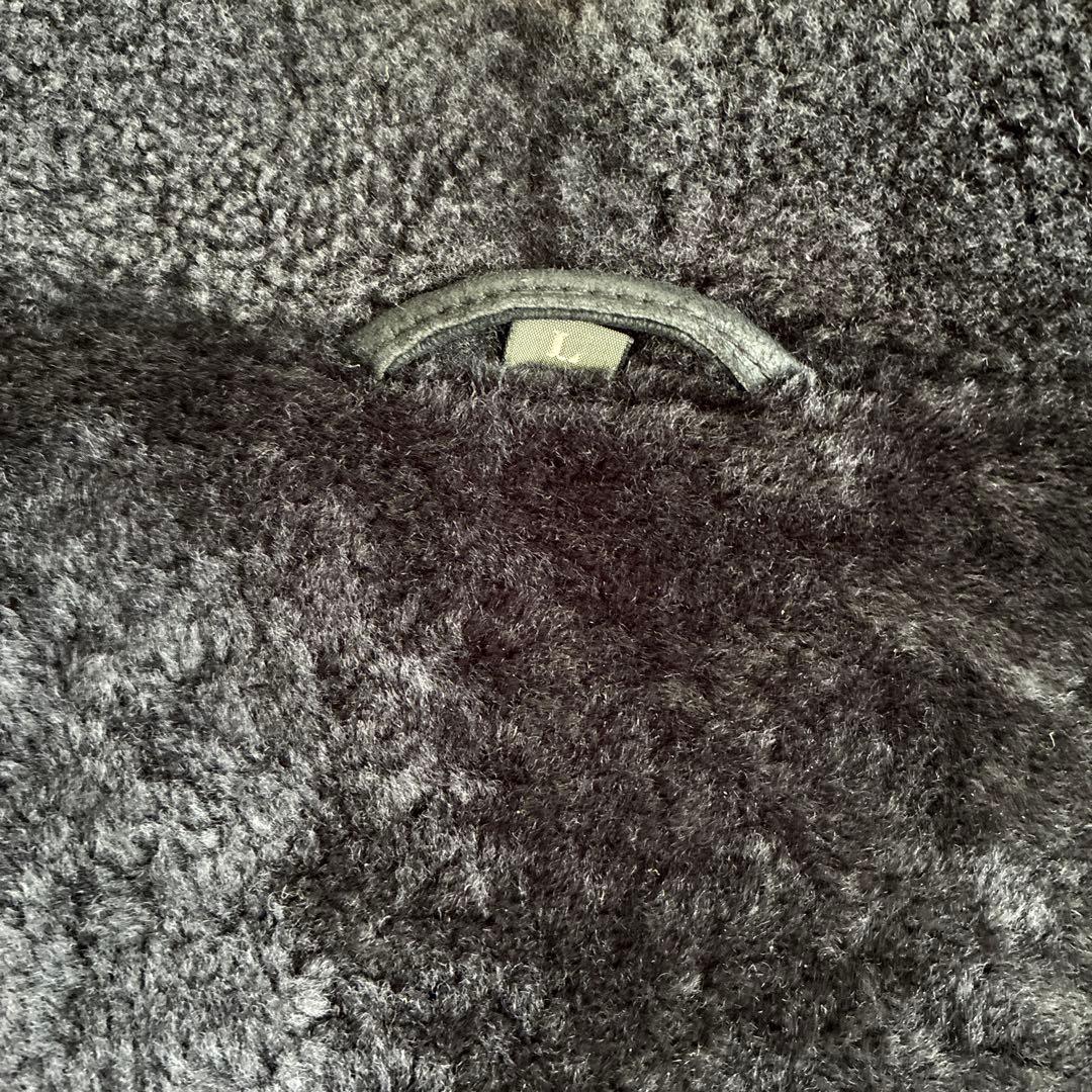 美品■ウィンドアーマー【L】B-3 ムートンジャケット 本革 羊革 ブラック