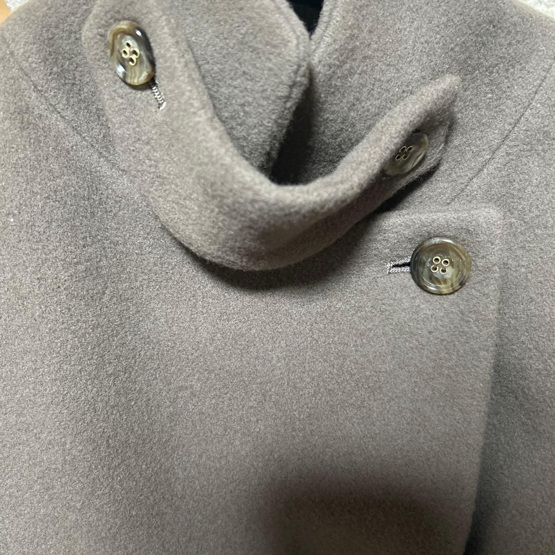 人気コート欠品無しNoela 2WAY カラーウールトレンチコート（茶） S