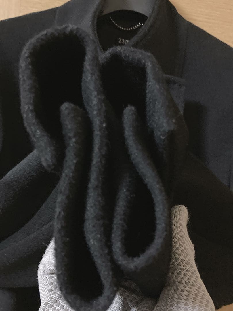 23区 ブラック ベルト付　ロングコート サイズ38 Mサイズ　羊毛✖︎アンゴラ