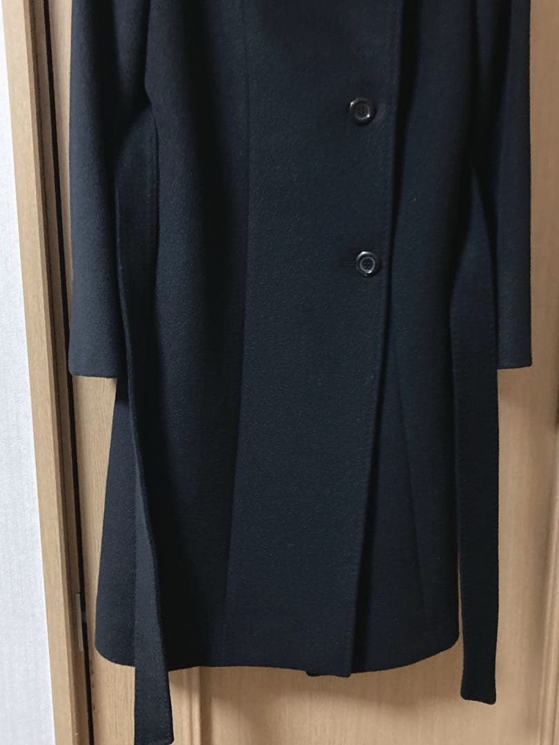 23区 ブラック ベルト付　ロングコート サイズ38 Mサイズ　羊毛✖︎アンゴラ