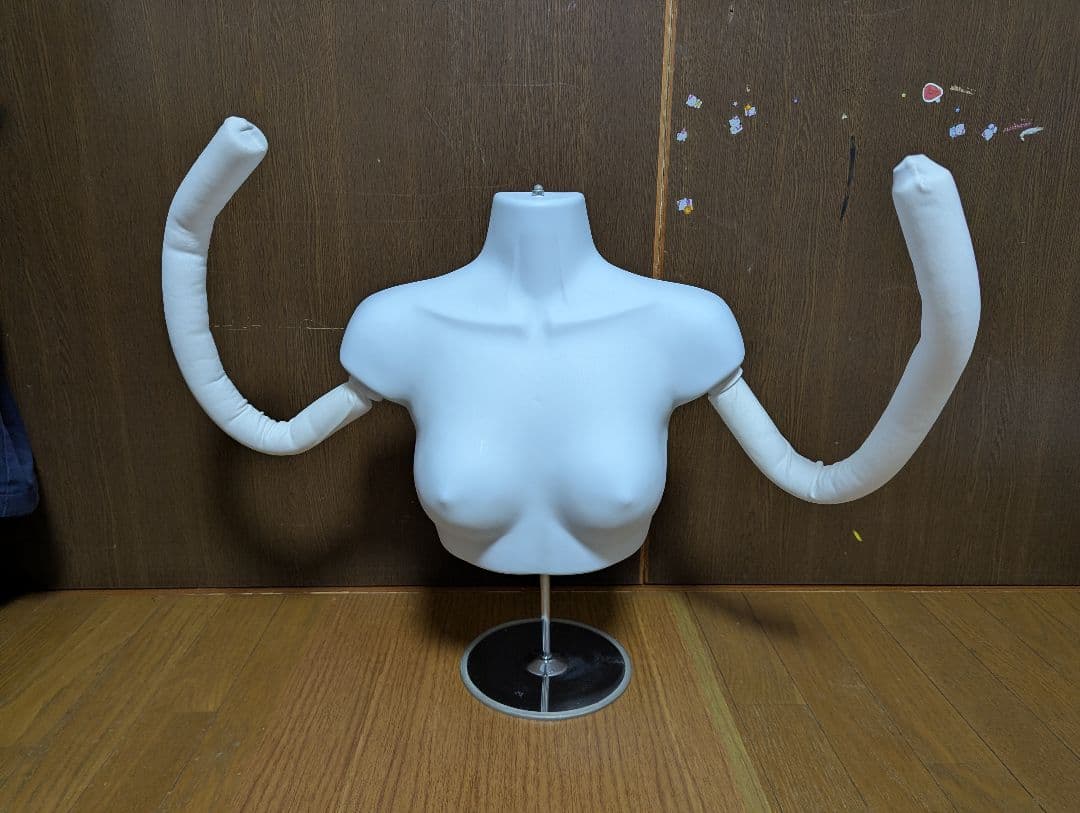 レディースフレキシブルトルソー バストアップ 台座付き 伸縮式 ディスプレイ