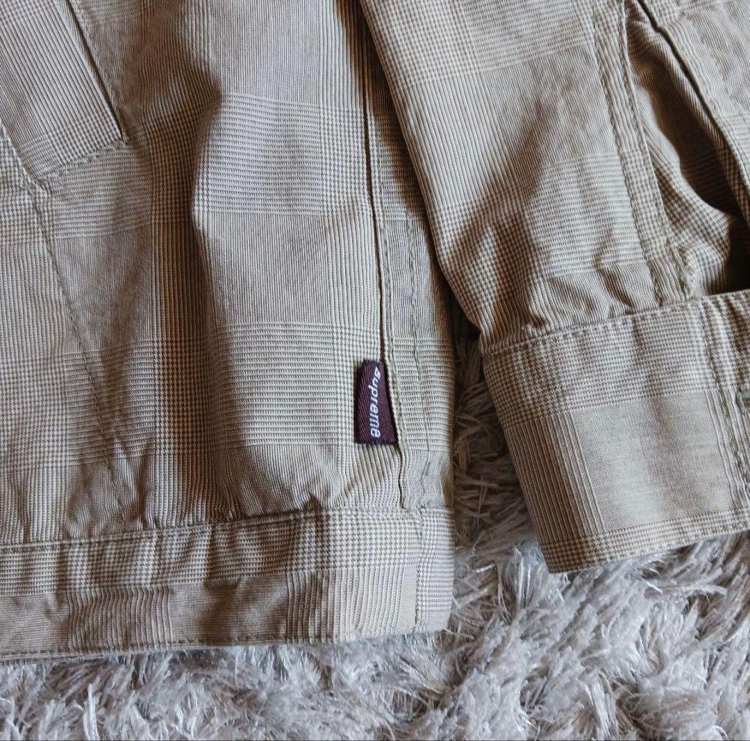 Supreme チェック柄 ジップアップジャケット ベージュ