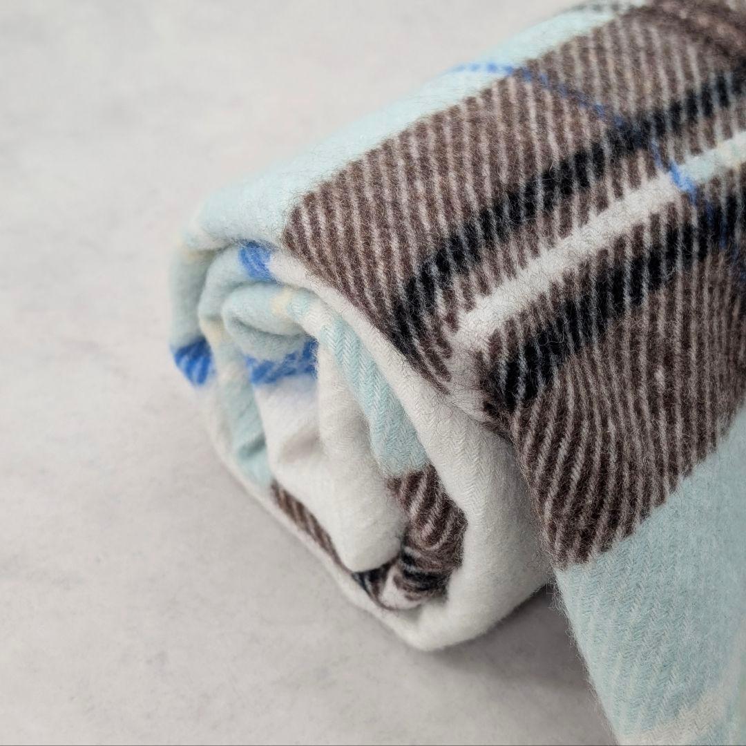 未使用★23区 カシミヤ100% チェック柄ストール 大判 マフラー