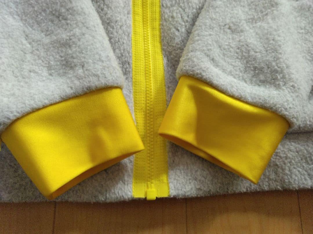 【美品】アルチビオ ボアフリースジャケット 裏蓄熱 グレー/イエロー サイズ36