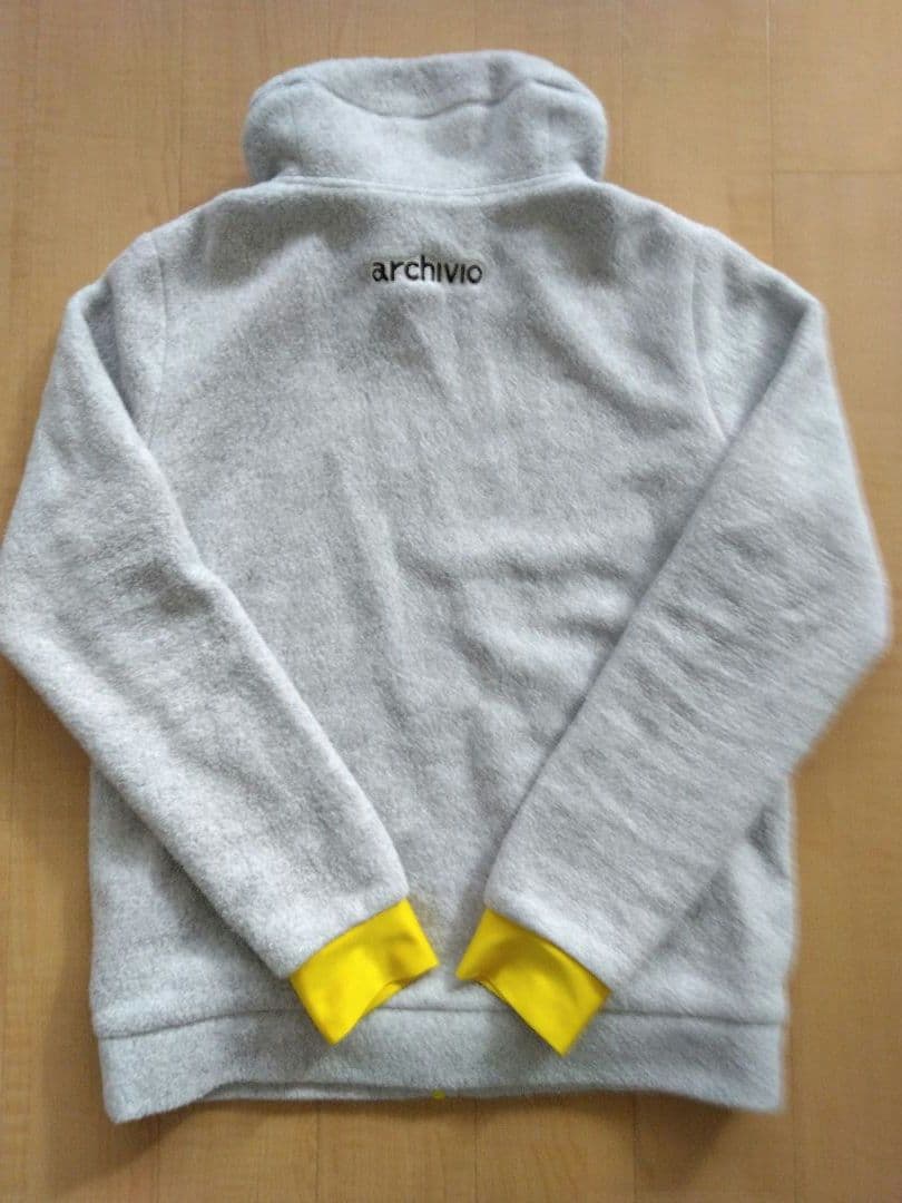 【美品】アルチビオ ボアフリースジャケット 裏蓄熱 グレー/イエロー サイズ36