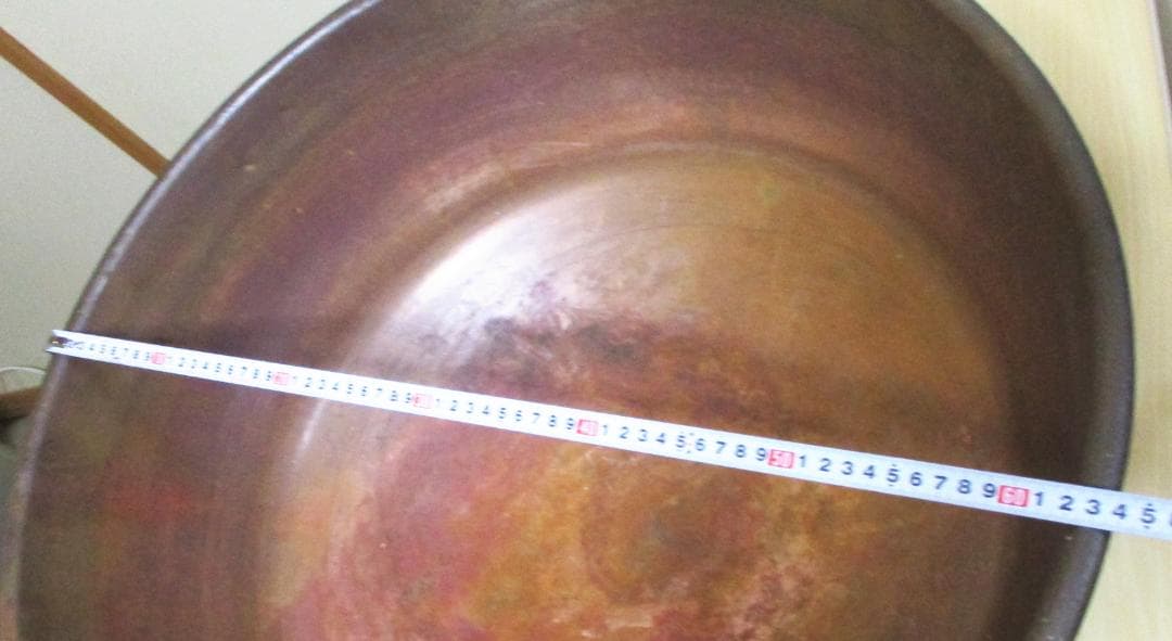古い銅製のさわり鍋　あんこ鍋　特大６４㎝　９.２kg