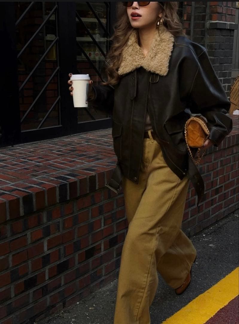 ジャケット・アウター Nalm. vintage leather jacket dark brown