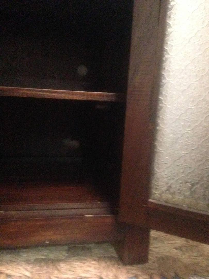 バリ家具オールドチーク無垢材格子ガラス扉飾り棚木製食器棚チェストアジアン家具