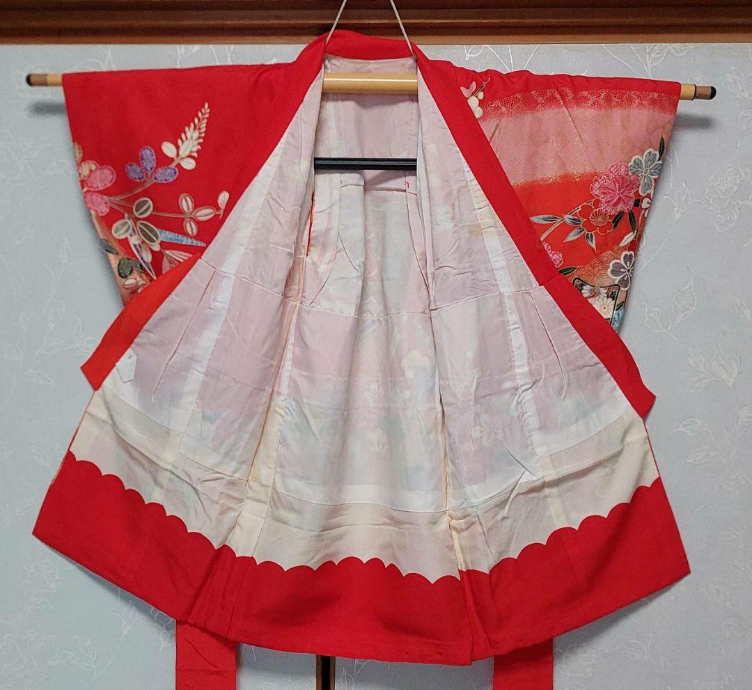 NA97.98アンティーク子供着物正絹七五三長襦袢付き着丈72センチ裄丈36セン