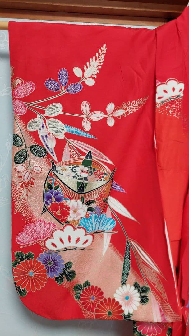 NA97.98アンティーク子供着物正絹七五三長襦袢付き着丈72センチ裄丈36セン