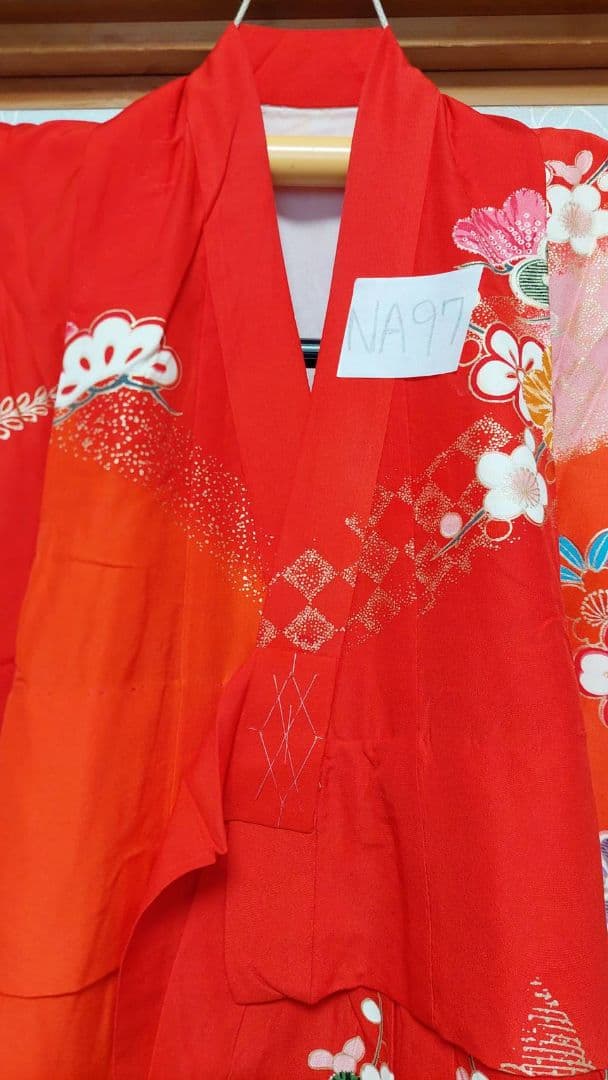 NA97.98アンティーク子供着物正絹七五三長襦袢付き着丈72センチ裄丈36セン