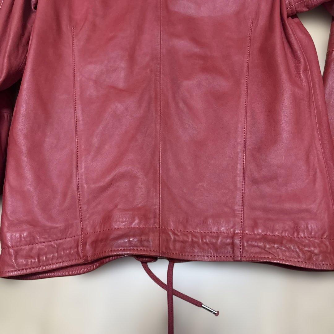 K*E様 ディーゼル　diesel 赤 レザージャケット シングルライダース　リ